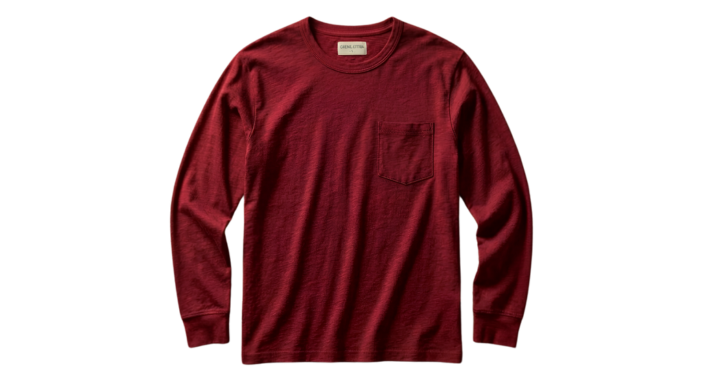 Long Sleeve T-Shirt — Minimal Center Chest Mockup Tee