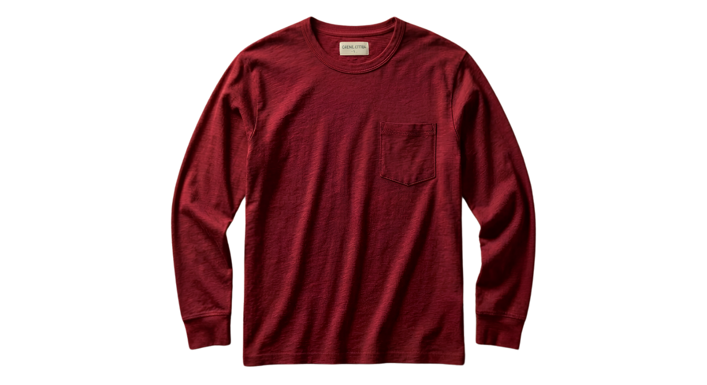 Long Sleeve T-Shirt — Minimal Center Chest Mockup Tee