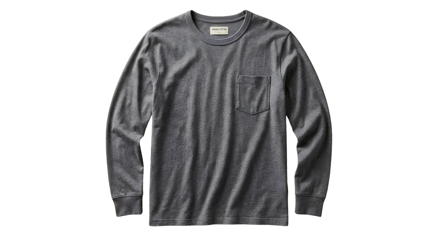 Long Sleeve T-Shirt — Minimal Center Chest Mockup Tee