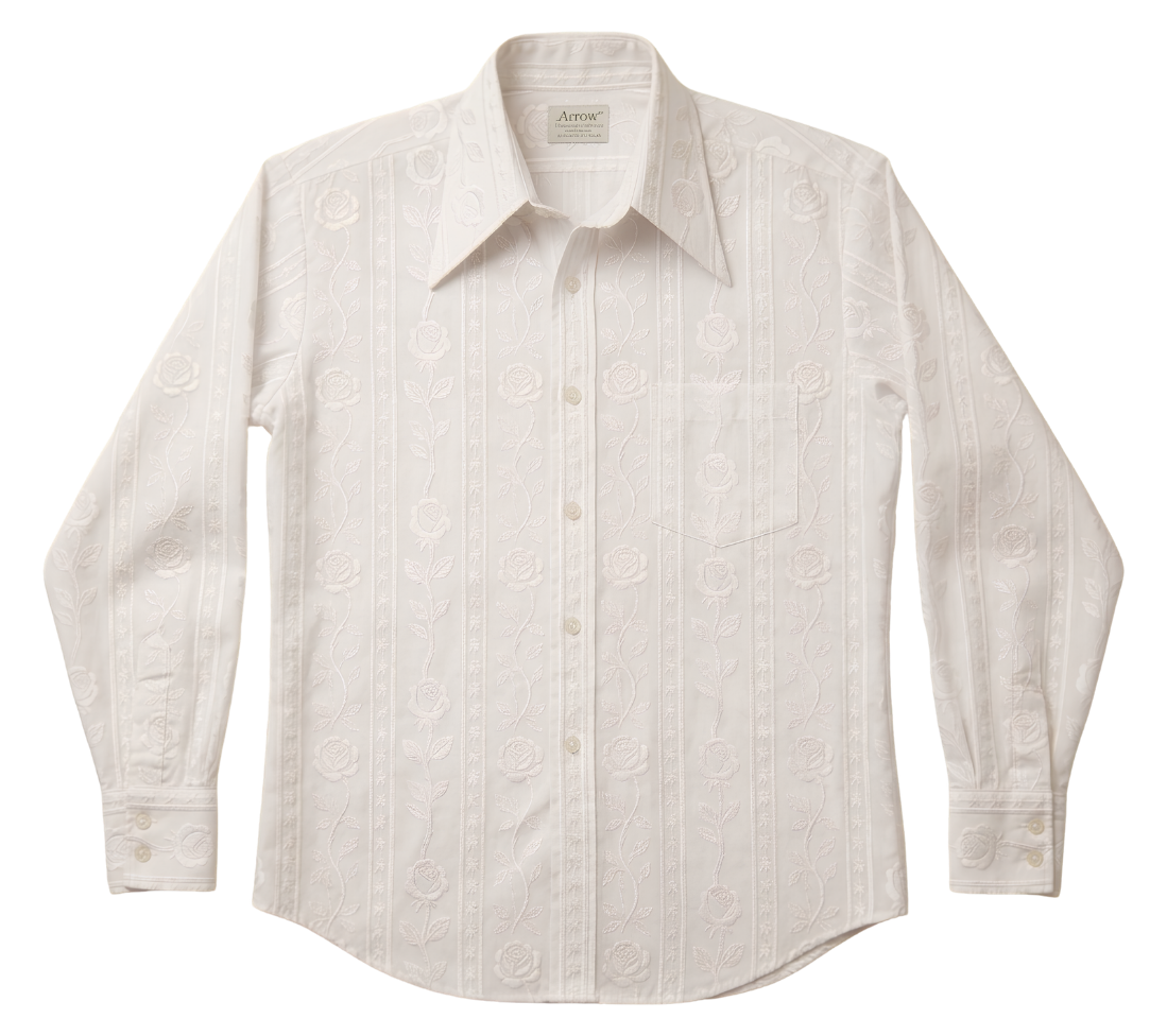 Embroidered Long Sleeve Shirt — Classic Button-Down Work & Casual Shirt