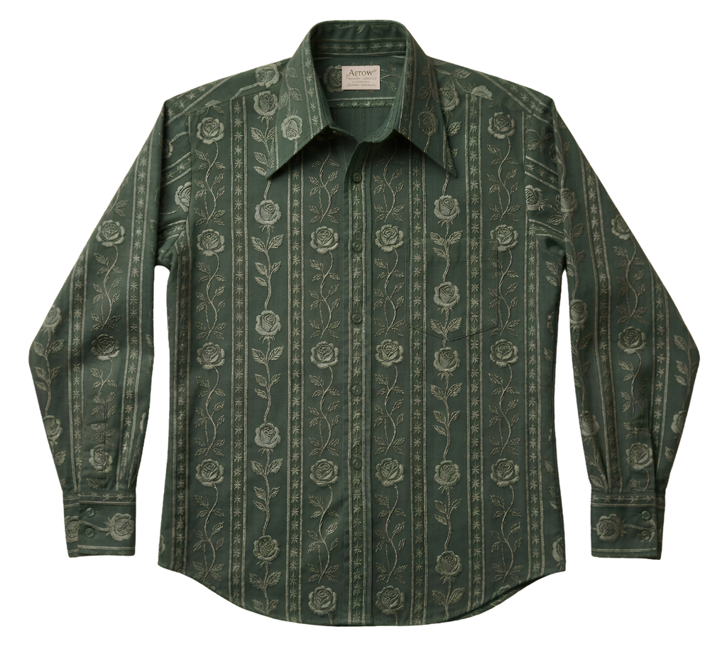 Embroidered Long Sleeve Shirt — Classic Button-Down Work & Casual Shirt