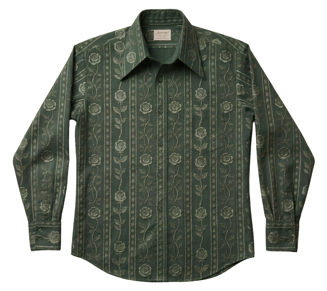 Embroidered Long Sleeve Shirt — Classic Button-Down Work & Casual Shirt