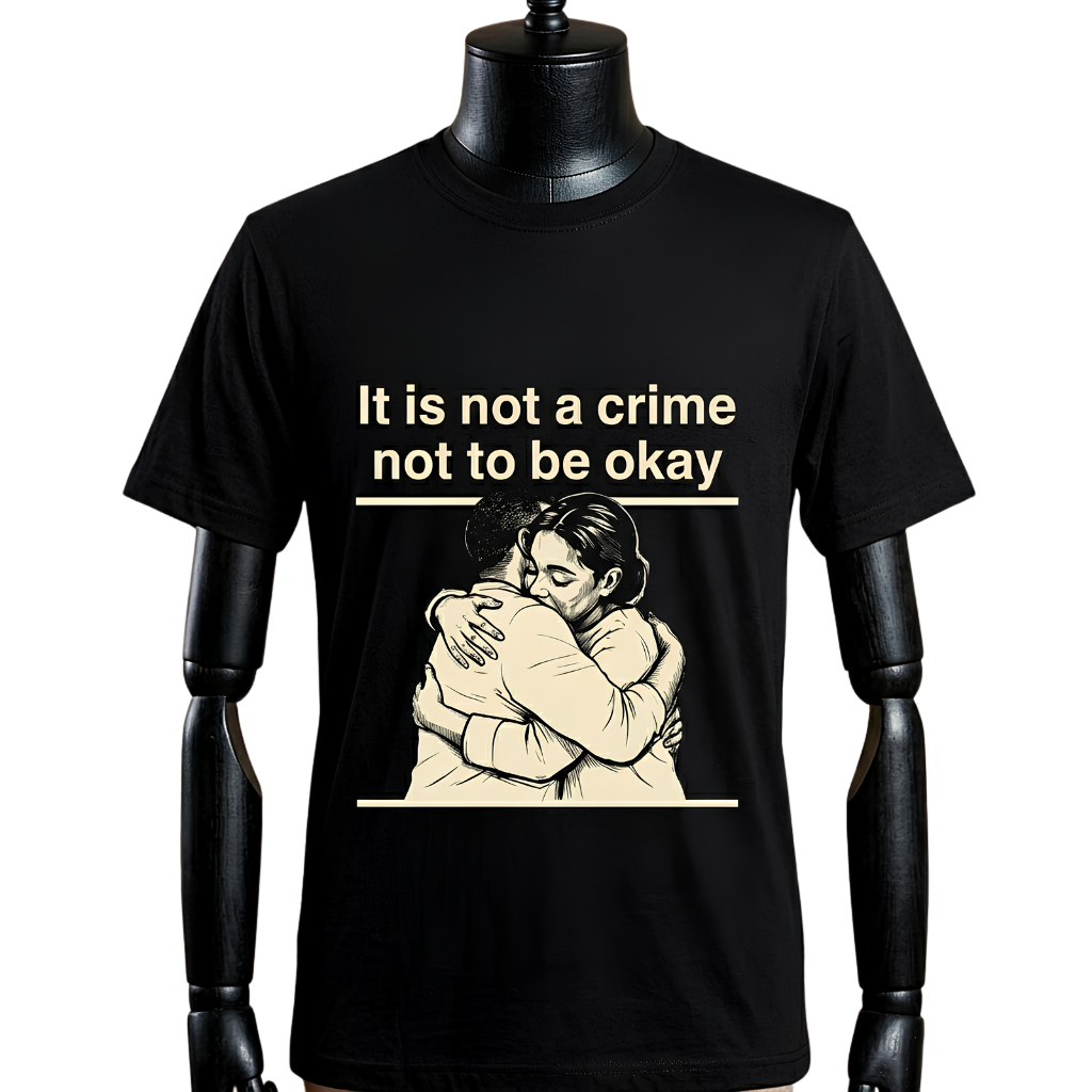 Graphic T-Shirt — 'It Is Not A Crime Not To Be Okay' Mental Health Awareness Tee
