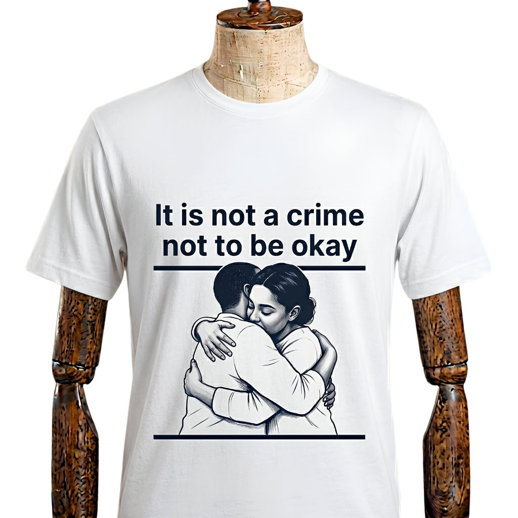 Graphic T-Shirt — 'It Is Not A Crime Not To Be Okay' Mental Health Awareness Tee