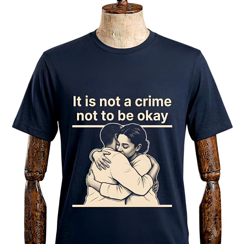 Graphic T-Shirt — 'It Is Not A Crime Not To Be Okay' Mental Health Awareness Tee