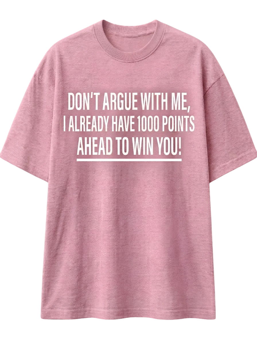 T-Shirt with Maroon Mini Graphic — 'Don't Looked For Me, I Already Found You' Statement Tee