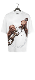 T-Shirt — Vintage Guitar Hands Graphic Tee (“Play to the Rhythm”)