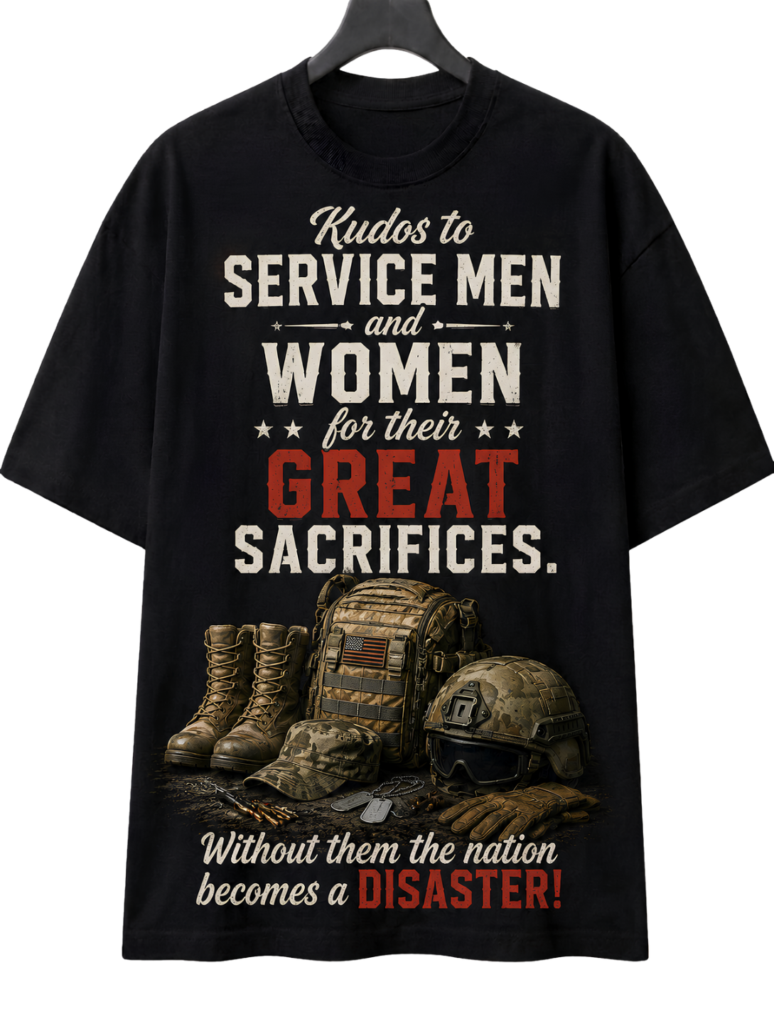 Veterans Tribute T-Shirt — 'Service Men and Women, Great Sacrifices' Military Memorial Tee