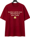 Funny Emoji Quote T-Shirt — "Questions, Worklife, Coffee" Graphic Tee