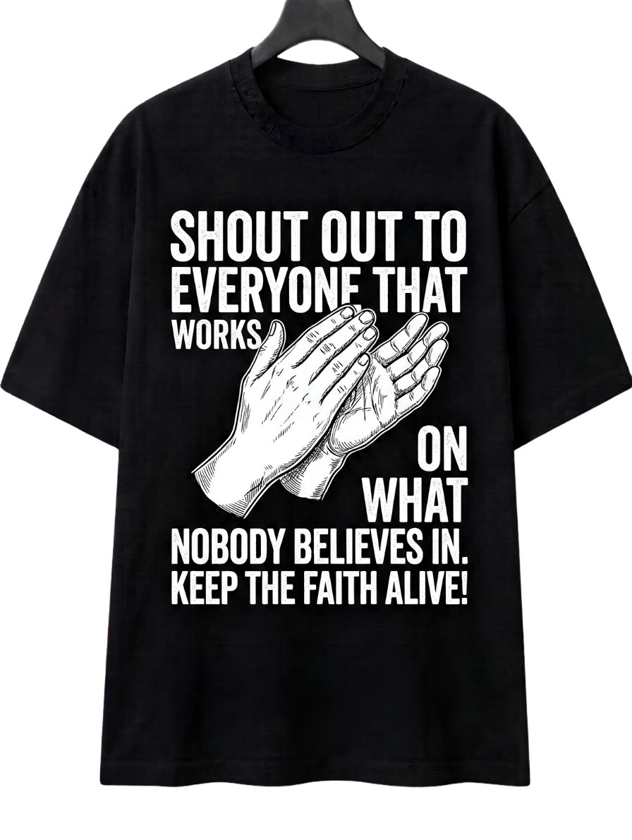 Graphic T-Shirt — 'Shout Out to Everyone' Casual Tee