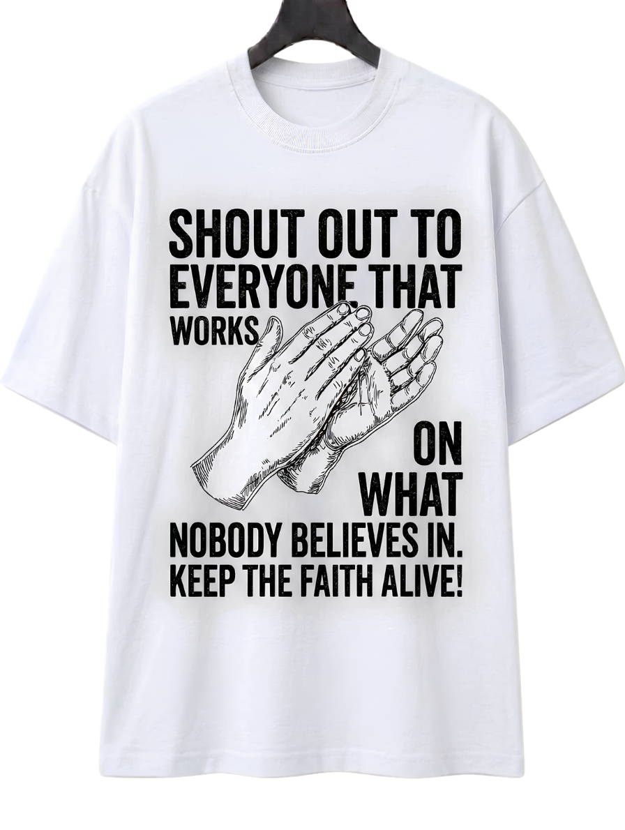Graphic T-Shirt — 'Shout Out to Everyone' Casual Tee