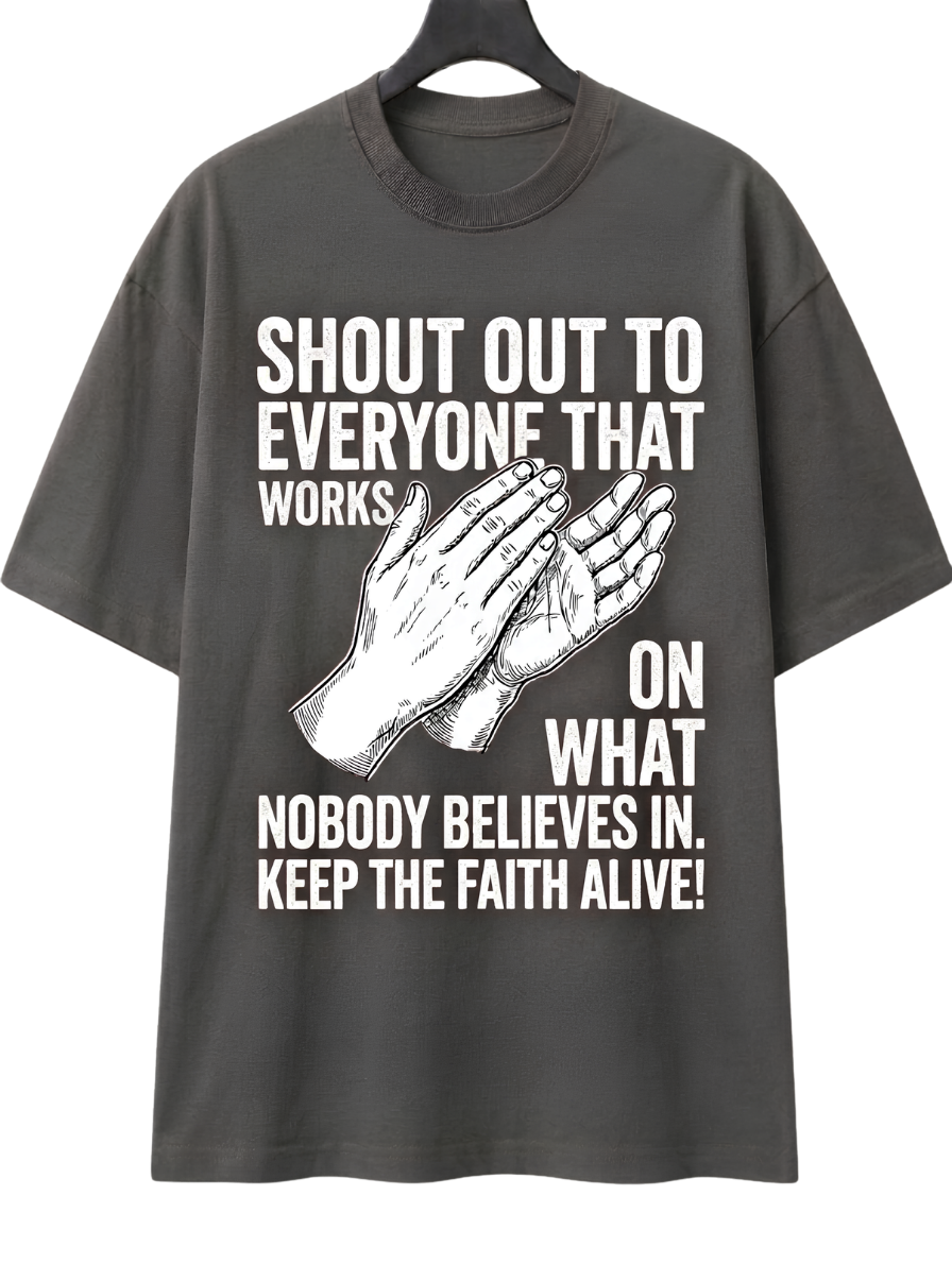 Graphic T-Shirt — 'Shout Out to Everyone' Casual Tee