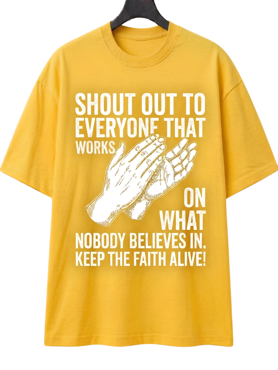 Graphic T-Shirt — 'Shout Out to Everyone' Casual Tee