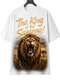 Lion Graphic T-Shirt — "The King" Vintage Wildlife Tee