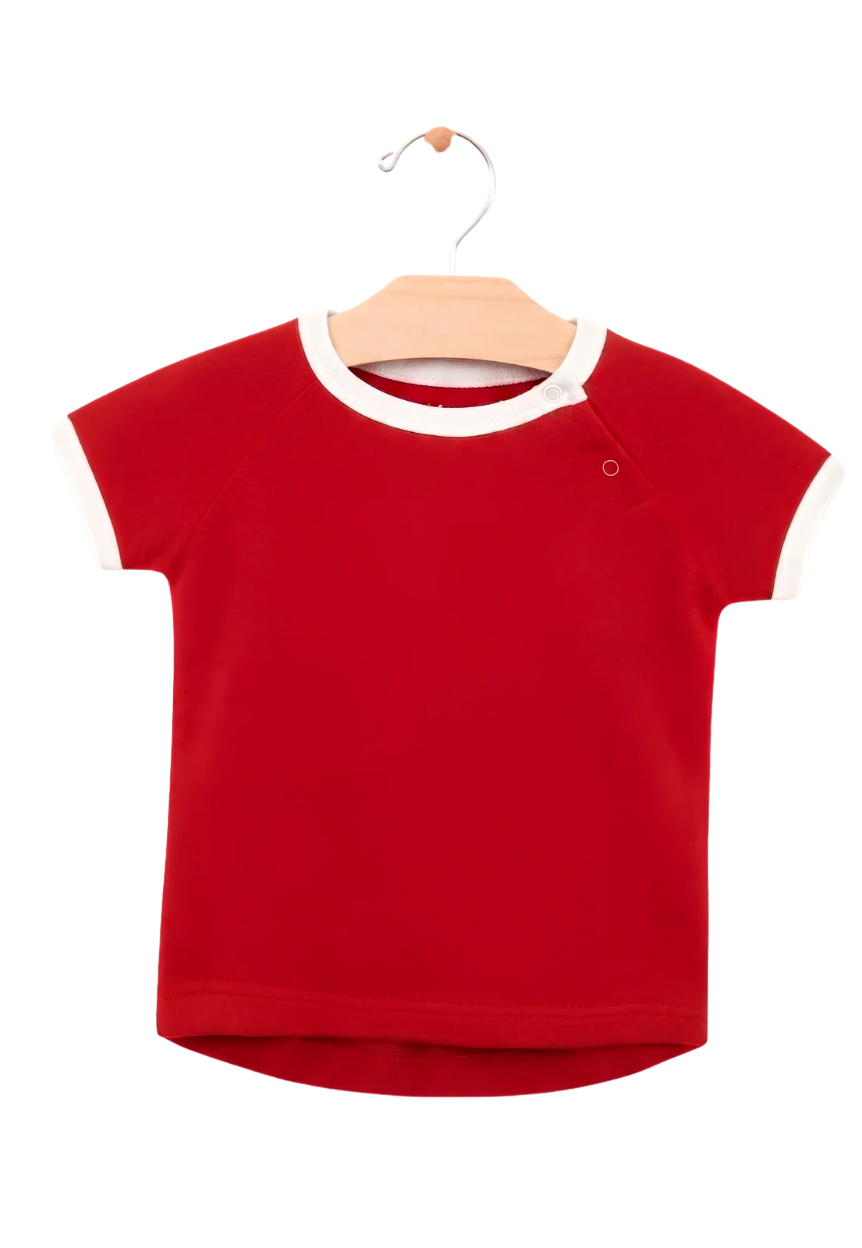 Baby Bodysuit with Red Shirt Hanger Graphic — Cute Newborn Onesie