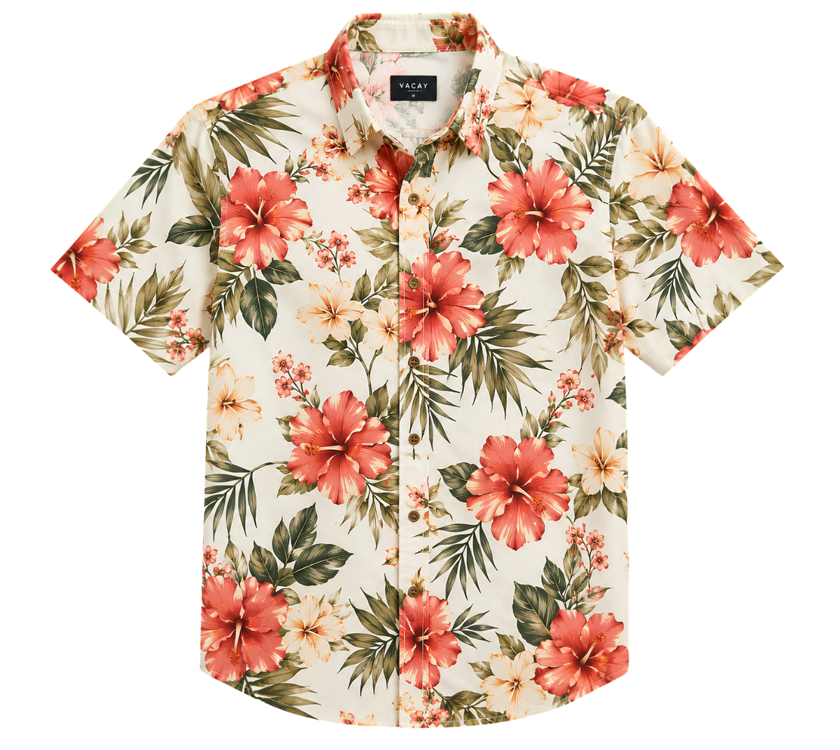 Men's Floral Hawaiian Camp Shirt — Tropical Aloha Button-Up