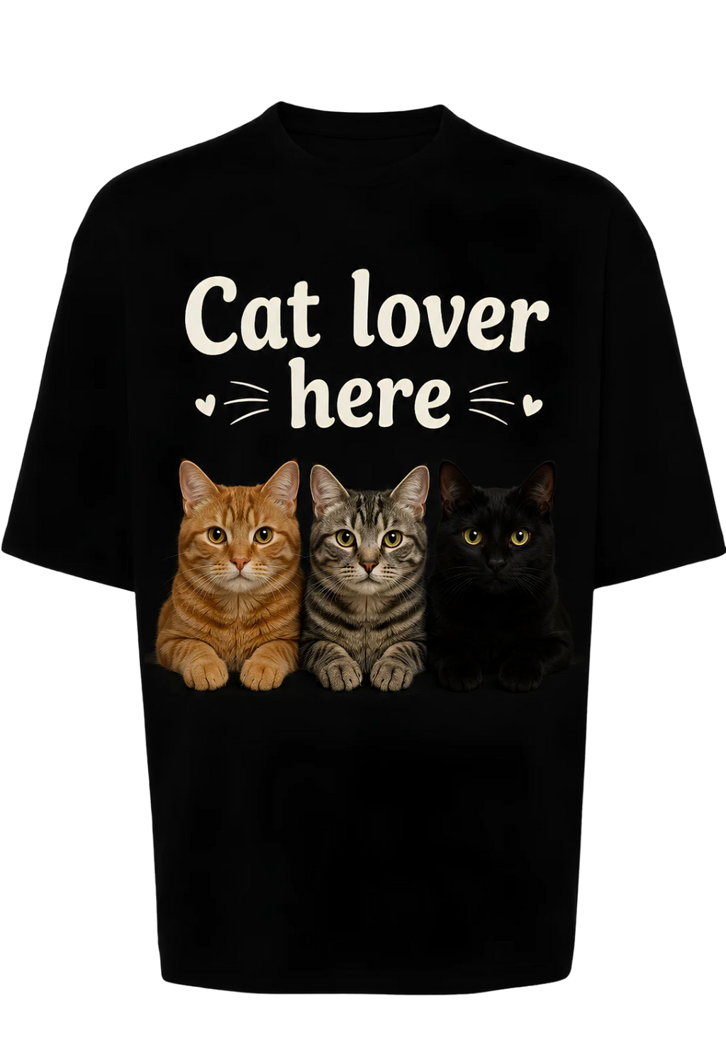 Cat Lover Here T-Shirt — Cute Cat Trio Graphic Tee