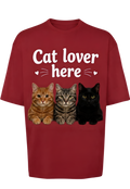 Cat Lover Here T-Shirt — Cute Cat Trio Graphic Tee