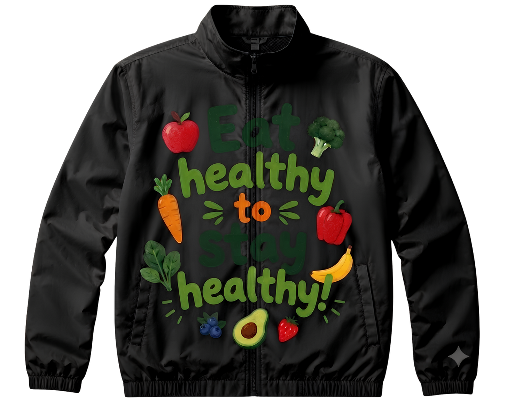 Eat Healthy Stay Cute Hooded Long Sleeve Tee