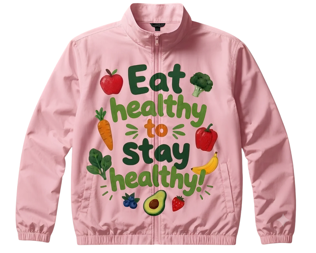 Eat Healthy Stay Cute Hooded Long Sleeve Tee