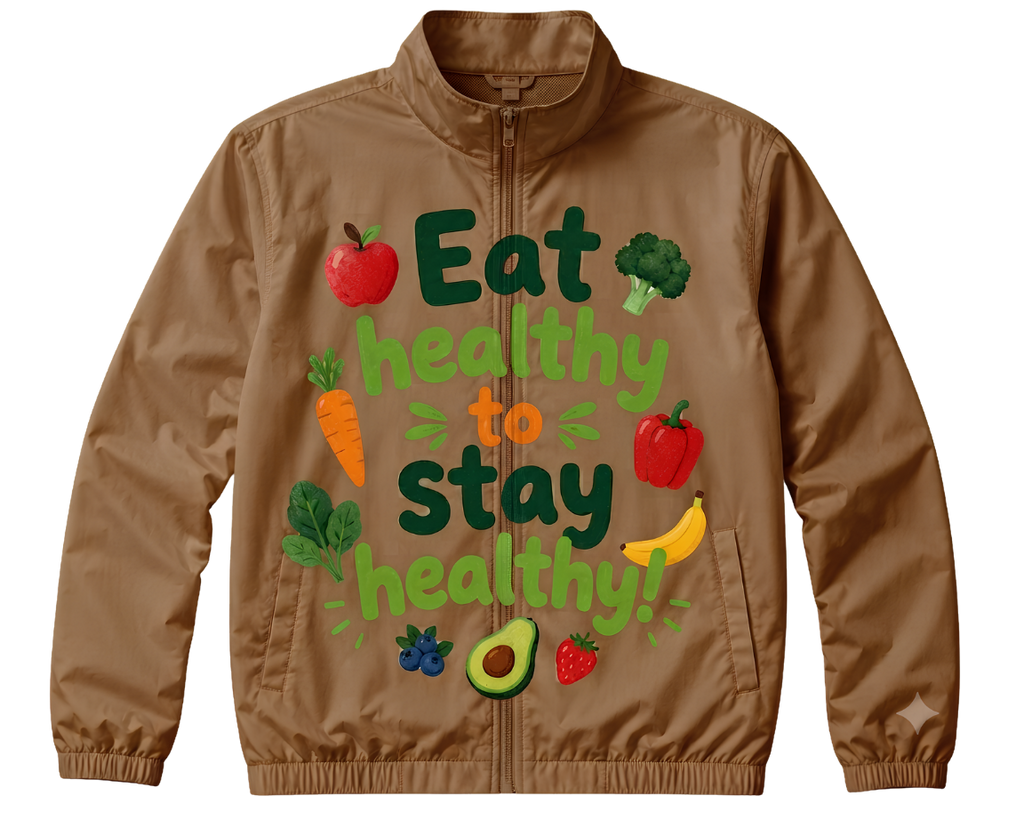 Eat Healthy Stay Cute Hooded Long Sleeve Tee