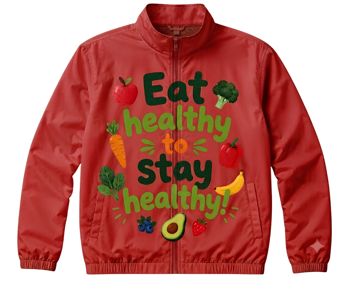 Eat Healthy Stay Cute Hooded Long Sleeve Tee