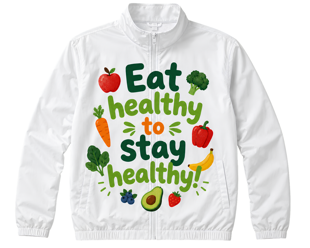 Eat Healthy Stay Cute Hooded Long Sleeve Tee