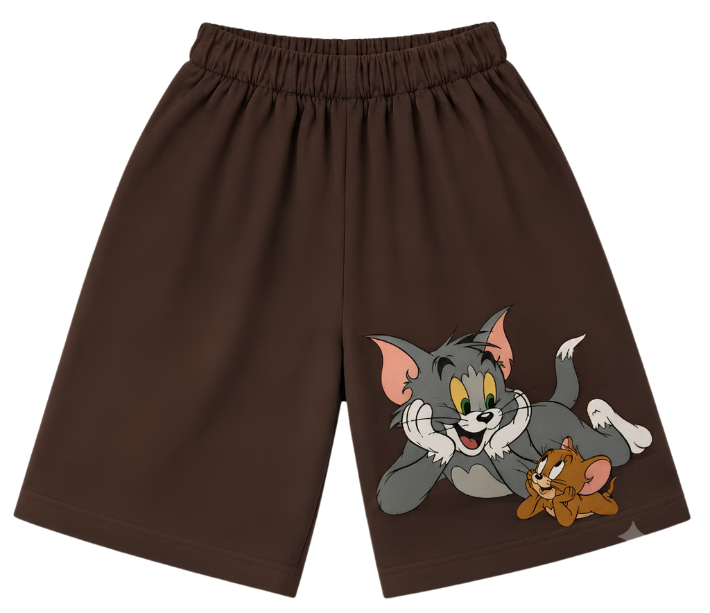 Kids Lounge Pants — White Relaxed Fit with Red Pocket & Cute Puppy Graphic