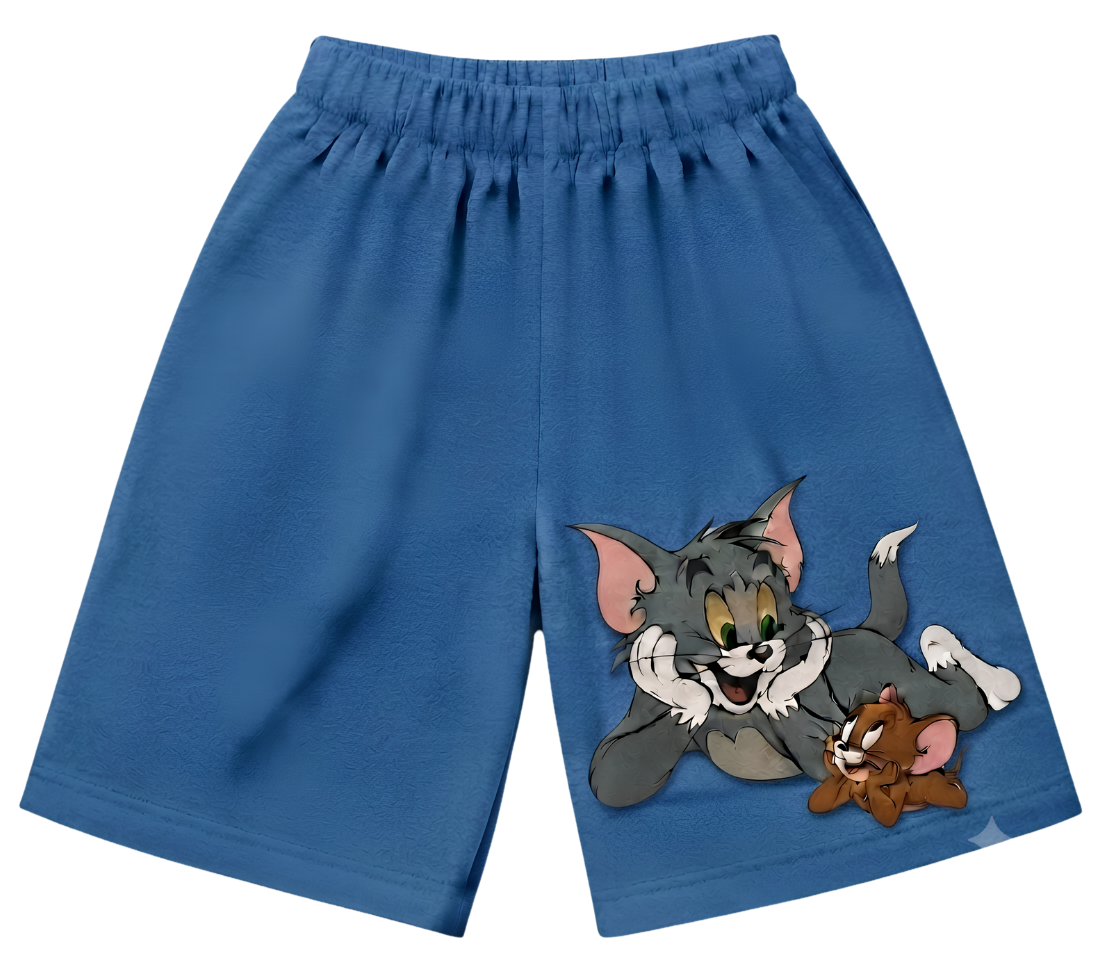 Kids Lounge Pants — White Relaxed Fit with Red Pocket & Cute Puppy Graphic