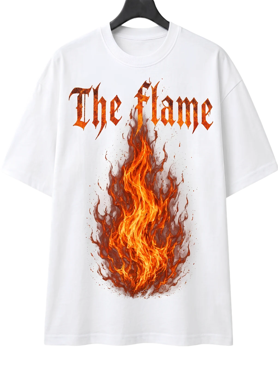 The Flame T-Shirt — Graphic Fire Back Print Cotton Tee