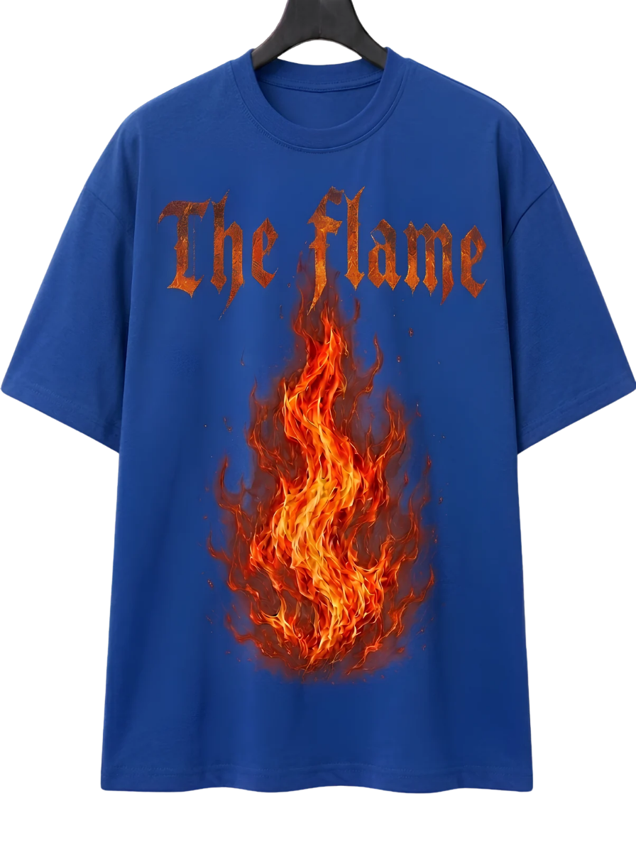 The Flame T-Shirt — Graphic Fire Back Print Cotton Tee