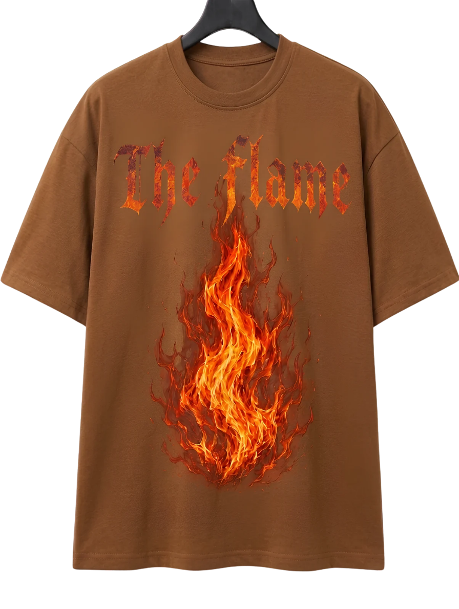 The Flame T-Shirt — Graphic Fire Back Print Cotton Tee