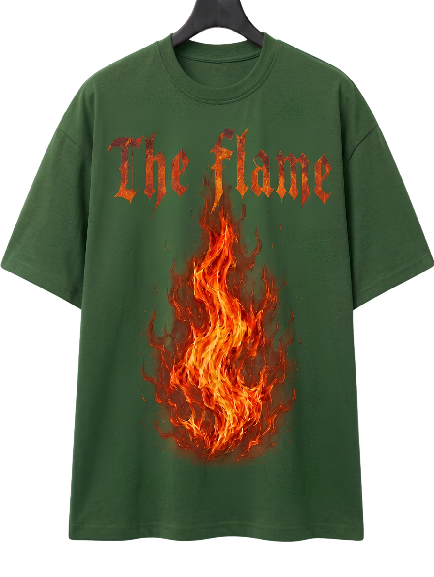 The Flame T-Shirt — Graphic Fire Back Print Cotton Tee