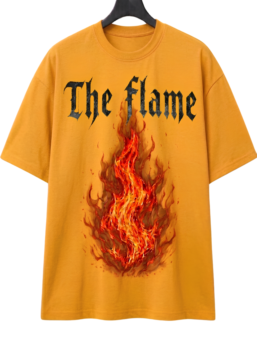 The Flame T-Shirt — Graphic Fire Back Print Cotton Tee