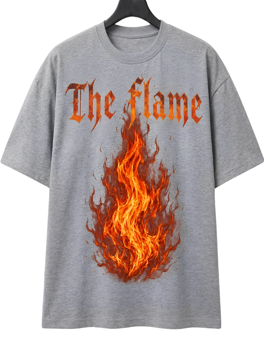 The Flame T-Shirt — Graphic Fire Back Print Cotton Tee