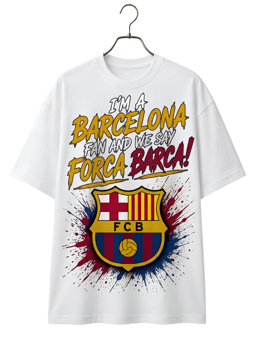 Barcelona Football Club Tee — FC Barcelona Crest & "Barca Forca" Graphic T-Shirt