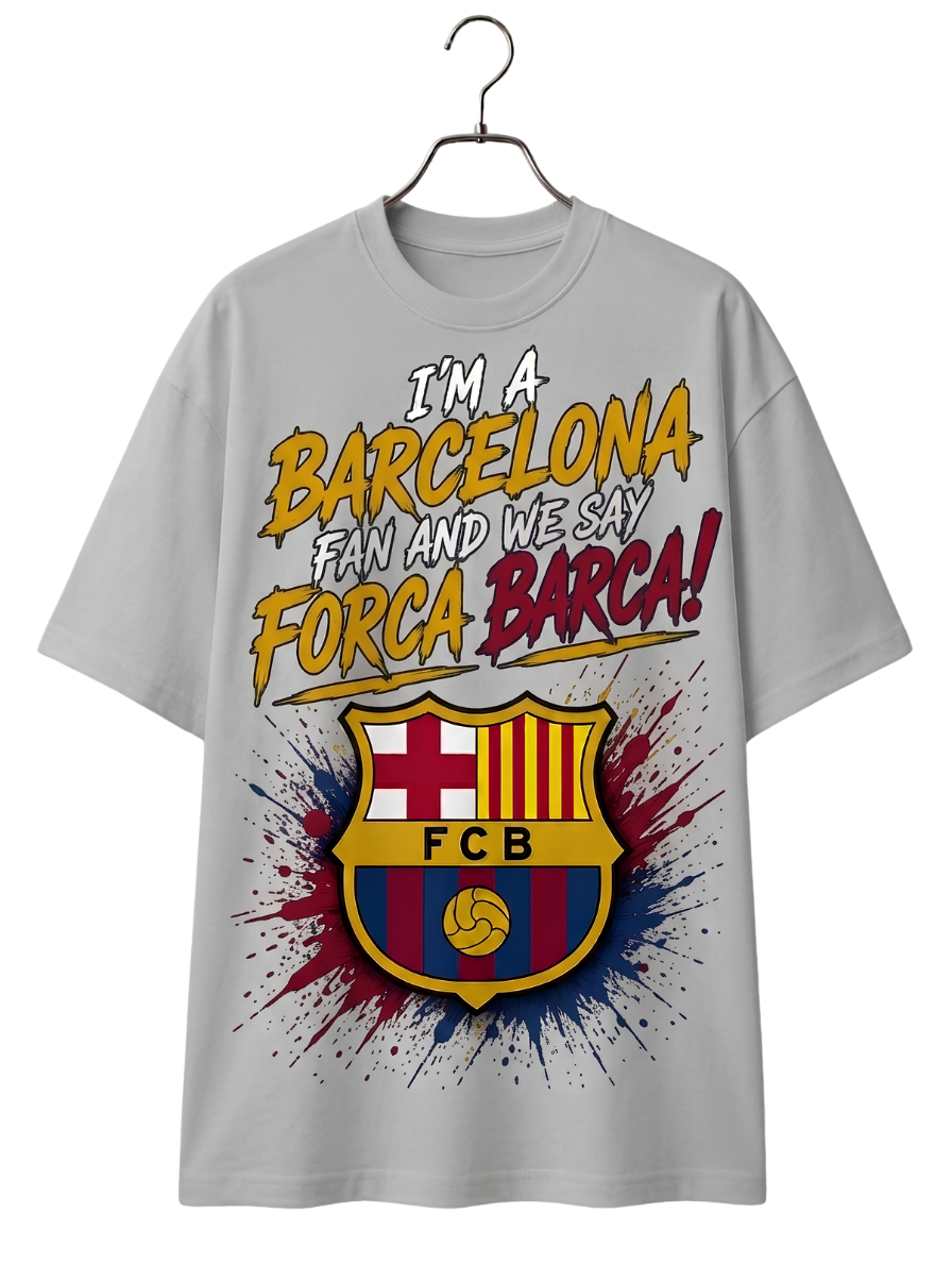 Barcelona Football Club Tee — FC Barcelona Crest & "Barca Forca" Graphic T-Shirt