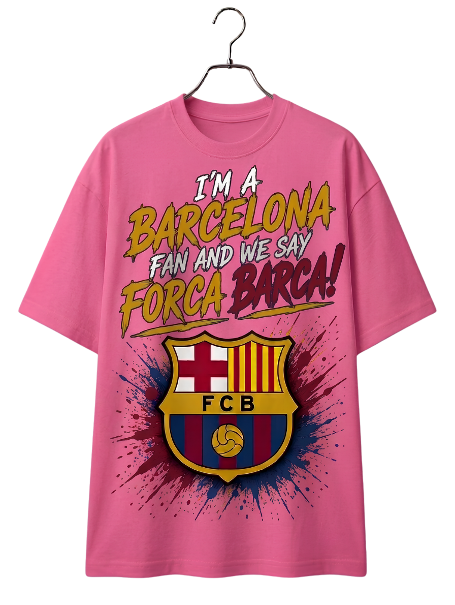 Barcelona Football Club Tee — FC Barcelona Crest & "Barca Forca" Graphic T-Shirt