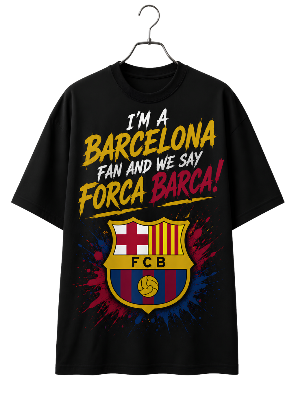 Barcelona Football Club Tee — FC Barcelona Crest & "Barca Forca" Graphic T-Shirt