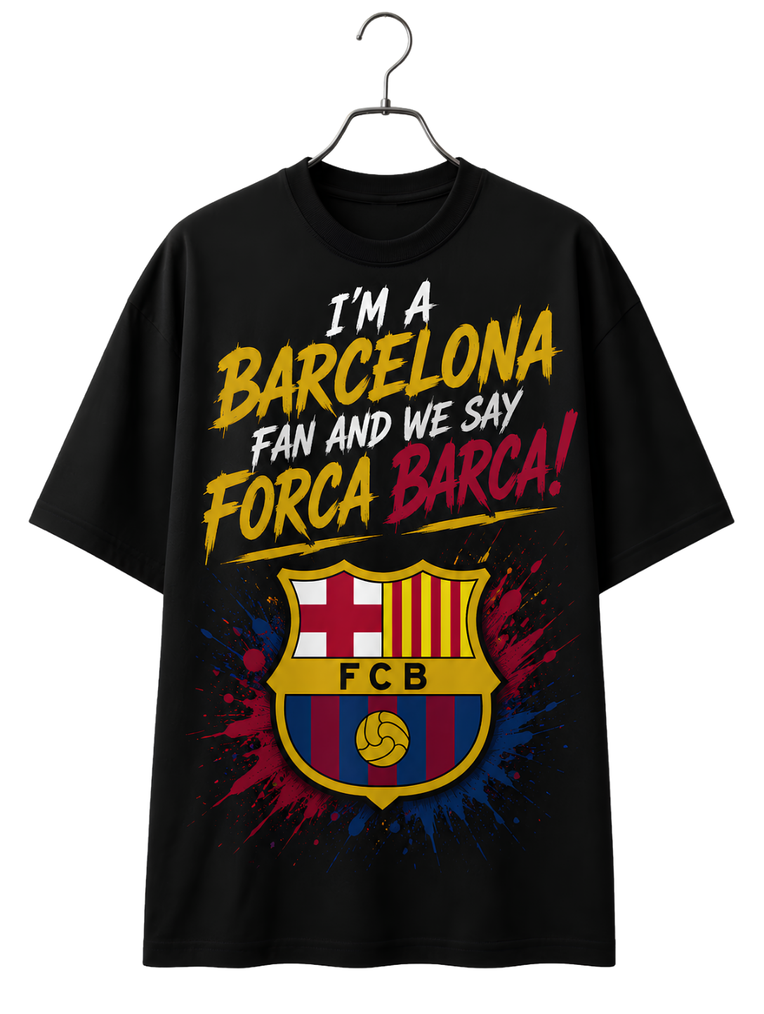 Barcelona Football Club Tee — FC Barcelona Crest & "Barca Forca" Graphic T-Shirt