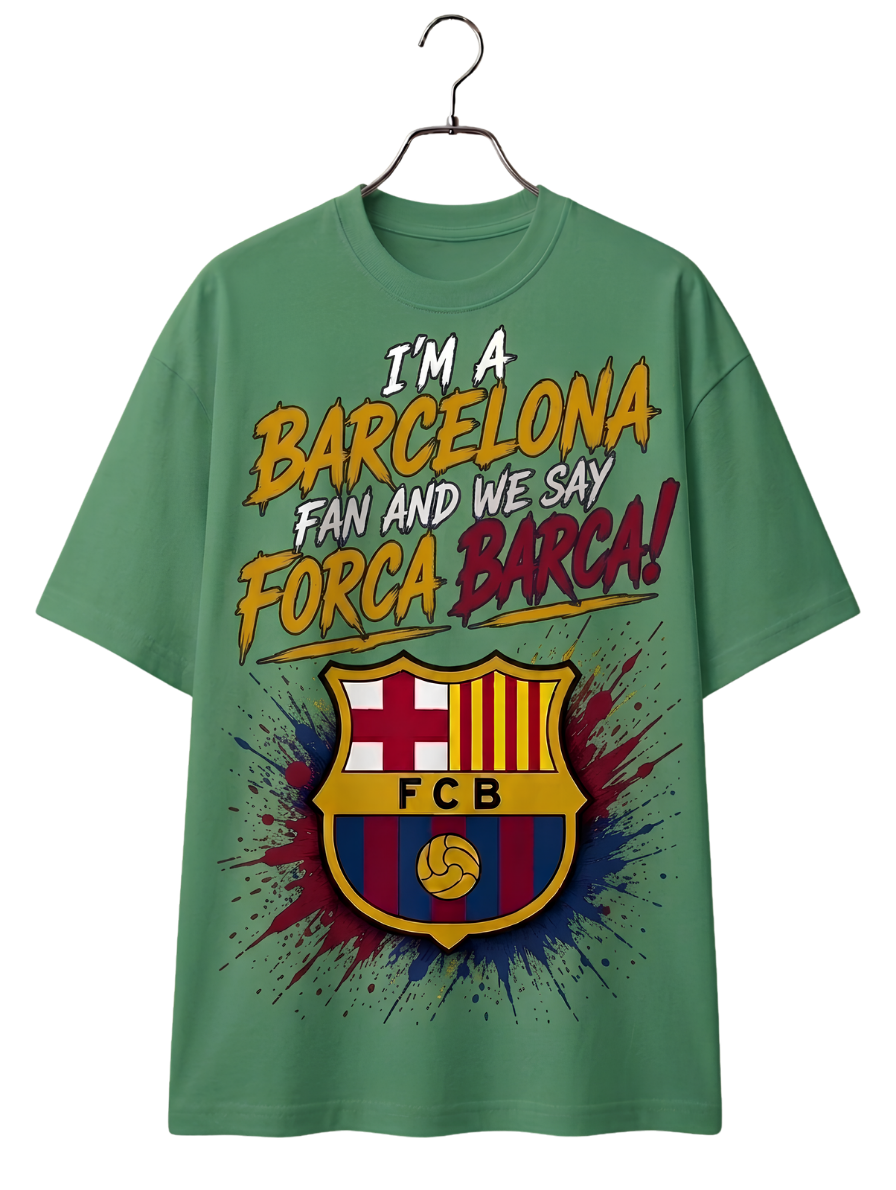 Barcelona Football Club Tee — FC Barcelona Crest & "Barca Forca" Graphic T-Shirt