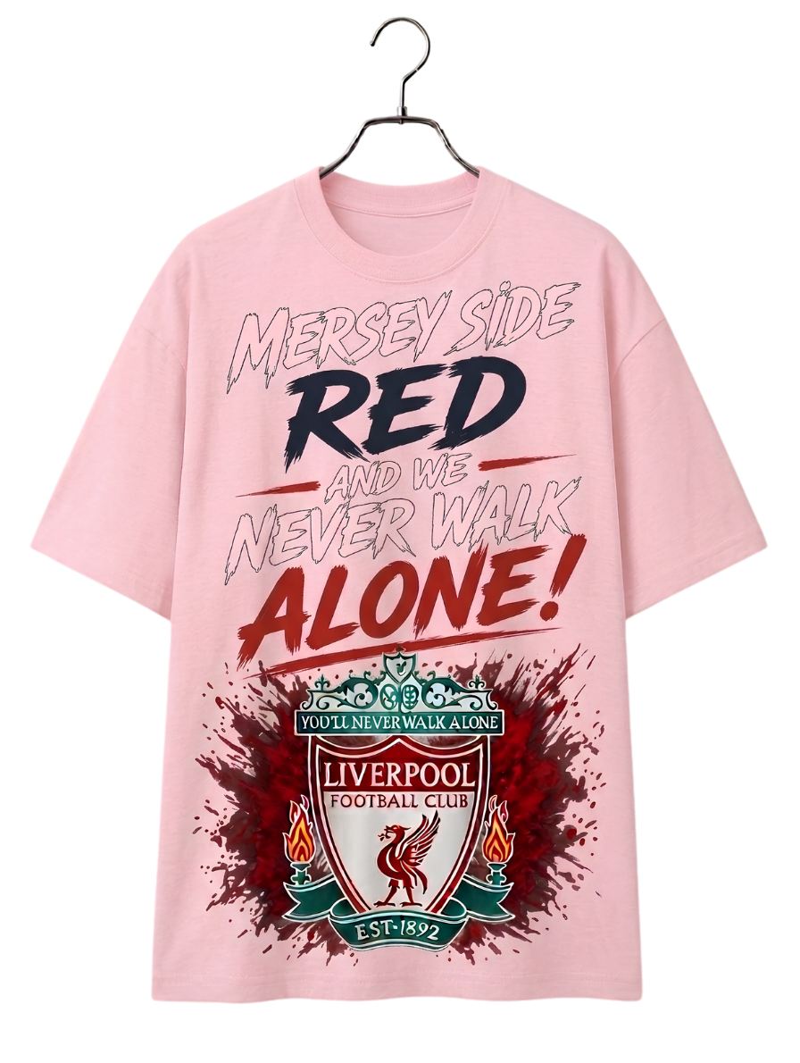 Merch-Style Graphic T-Shirt — "Mercy Side Need Never Walk Alone" Fan Tee