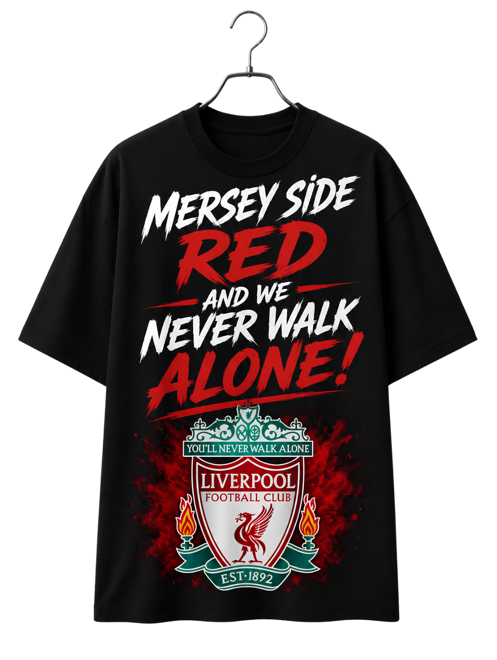 Merch-Style Graphic T-Shirt — "Mercy Side Need Never Walk Alone" Fan Tee