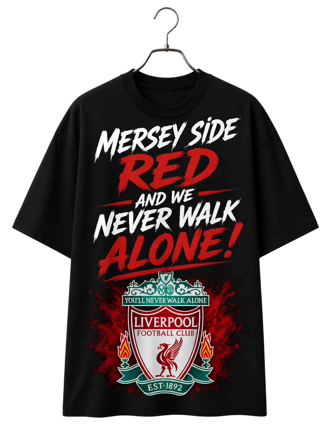 Merch-Style Graphic T-Shirt — "Mercy Side Need Never Walk Alone" Fan Tee