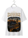 Edinburgh Nightscape Boxy Tee — Cityscape Graphic Oversized T-Shirt