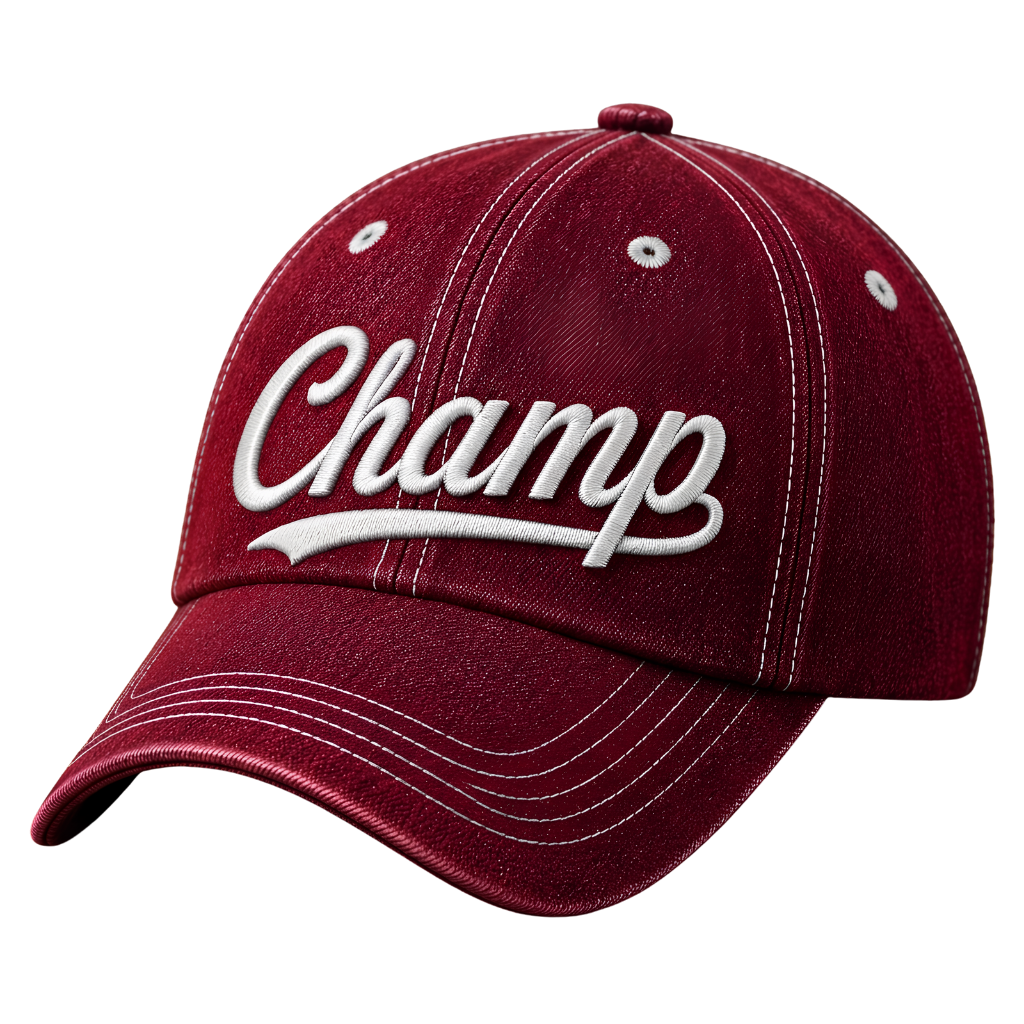 Vintage Embroidered Cap – Washed Red Dad Hat with Retro Patch