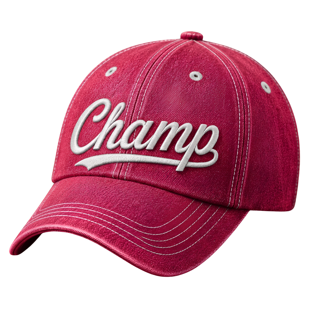 Vintage Embroidered Cap – Washed Red Dad Hat with Retro Patch