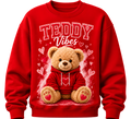 Teddy Bear Graphic Zip Hoodie - Cute Pink 'TEDDY' Design