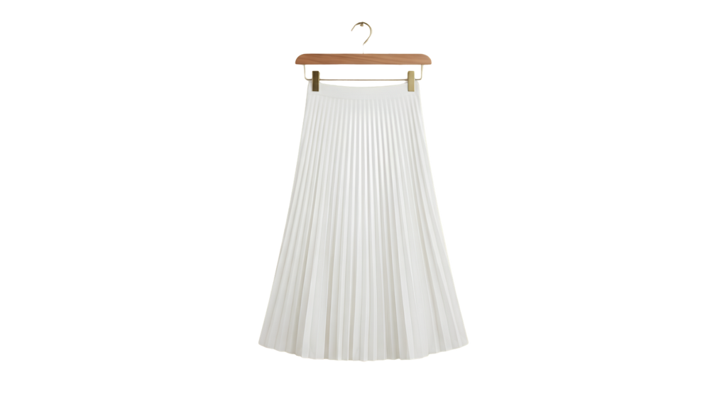 Pleated Skirt Graphic Pencil Skirt — Minimal Hanging Pleats Design