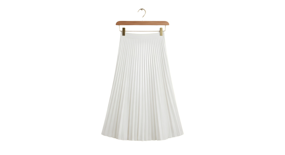 Pleated Skirt Graphic Pencil Skirt — Minimal Hanging Pleats Design